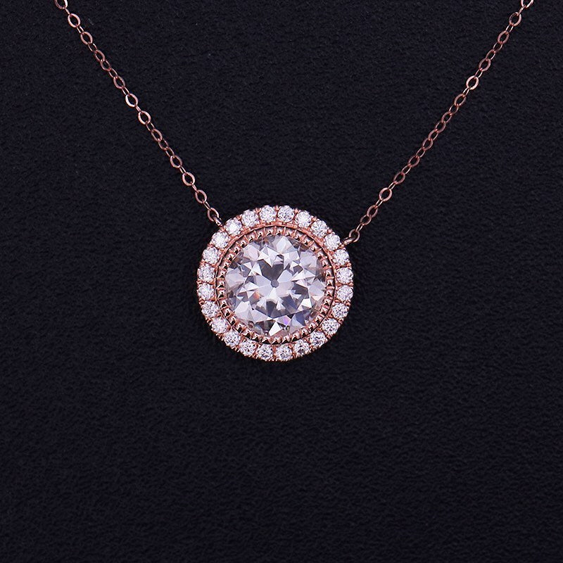 3.10Ct White Round Cut Bezel With Halo Pendant | Birthstone Pendant For Women | Fashion Jewelry | Modern Design Pendant | Awesome Pendant