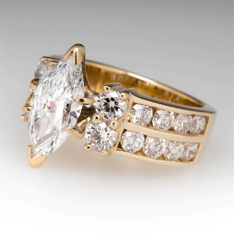 2.77Ct White Marquise Cut Solitaire Ring | Party Wear Ring For Women | Luxury Jewelry