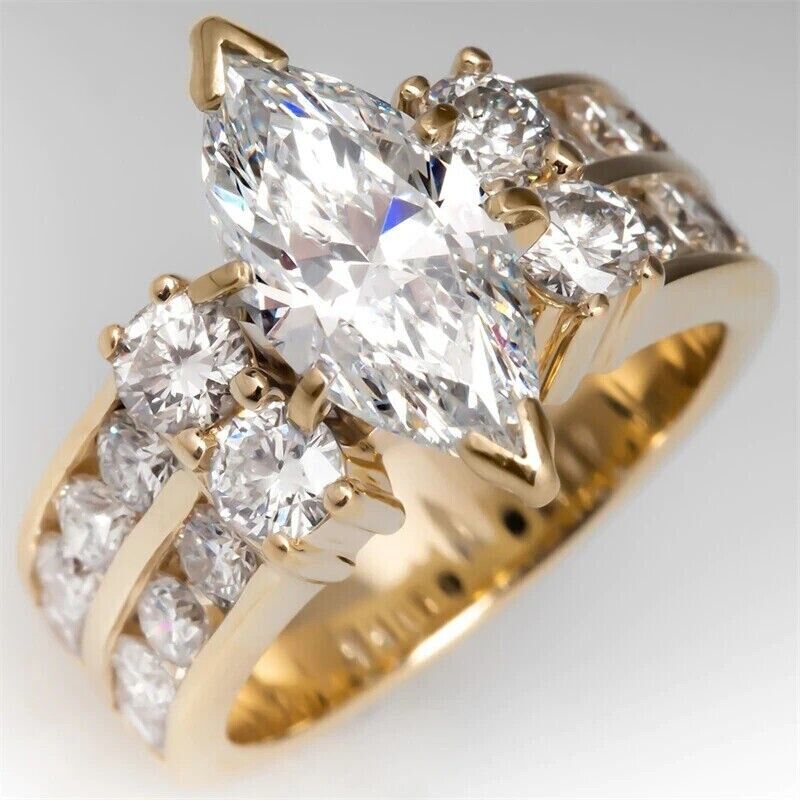 2.77Ct White Marquise Cut Solitaire Ring | Party Wear Ring For Women | Luxury Jewelry