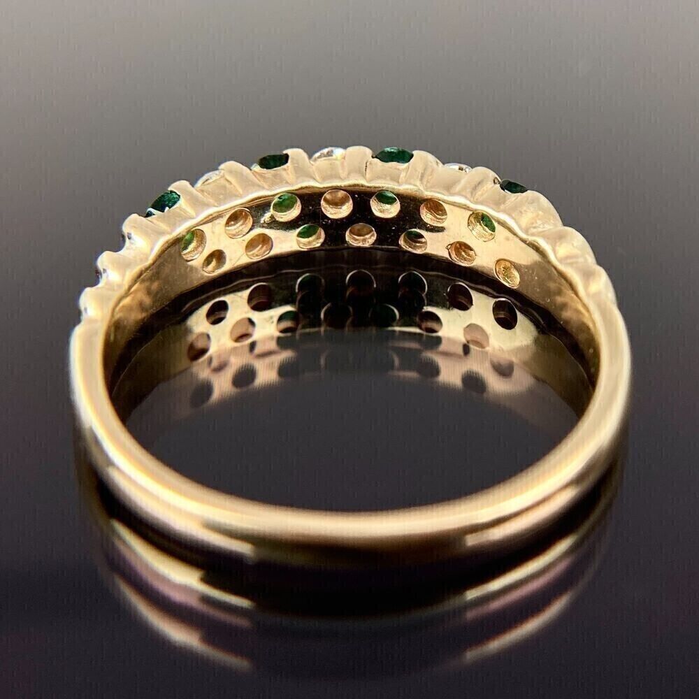 2.80Ct White And Green Round Cut Half Eternity Band Ring | Anniversary Gift Band Ring | Special Occasion