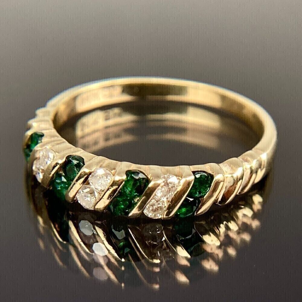 2.80Ct White And Green Round Cut Half Eternity Band Ring | Anniversary Gift Band Ring | Special Occasion
