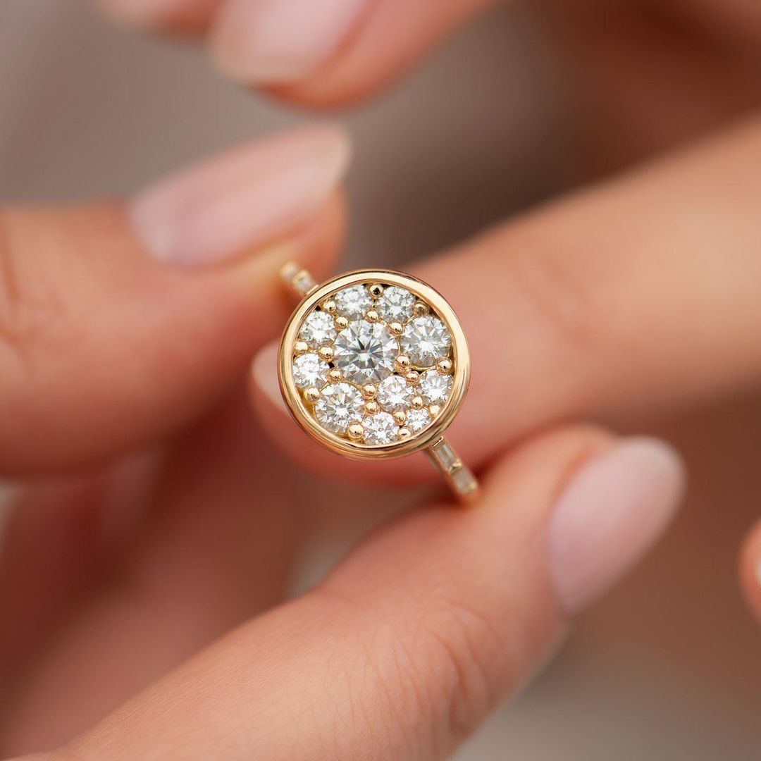 1.2CT White Round Cut Cluster Ring | Engagement Proposal Ring | Fancy Ring | Women Jewelry