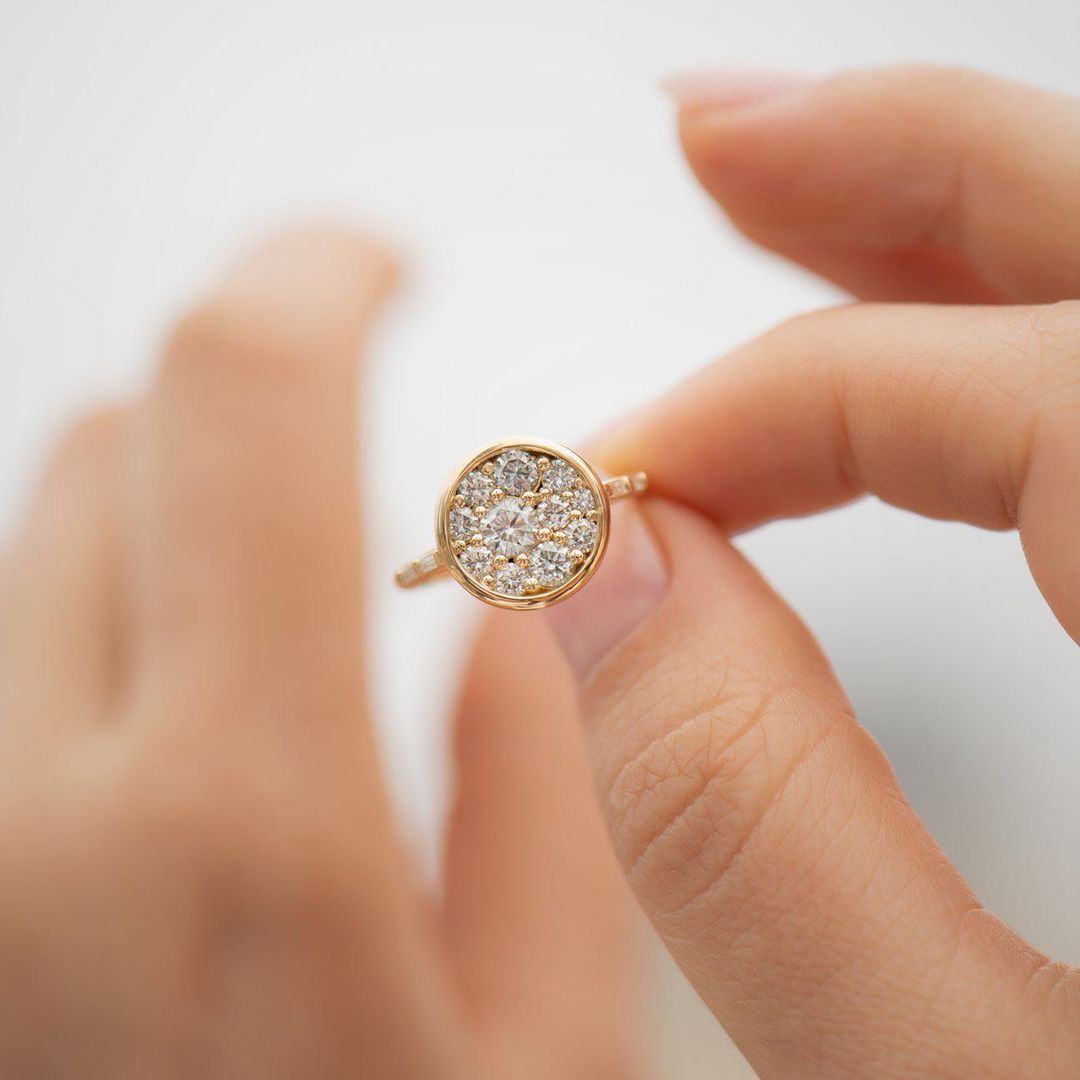 1.2CT White Round Cut Cluster Ring | Engagement Proposal Ring | Fancy Ring | Women Jewelry
