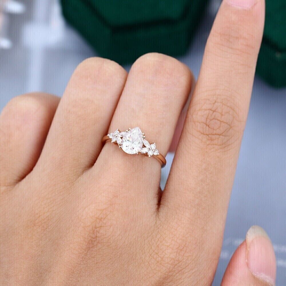 2.65Ct White Pear Cut Solitaire Ring | Designer Ring For Women | Surprise Gift Ring For Wife