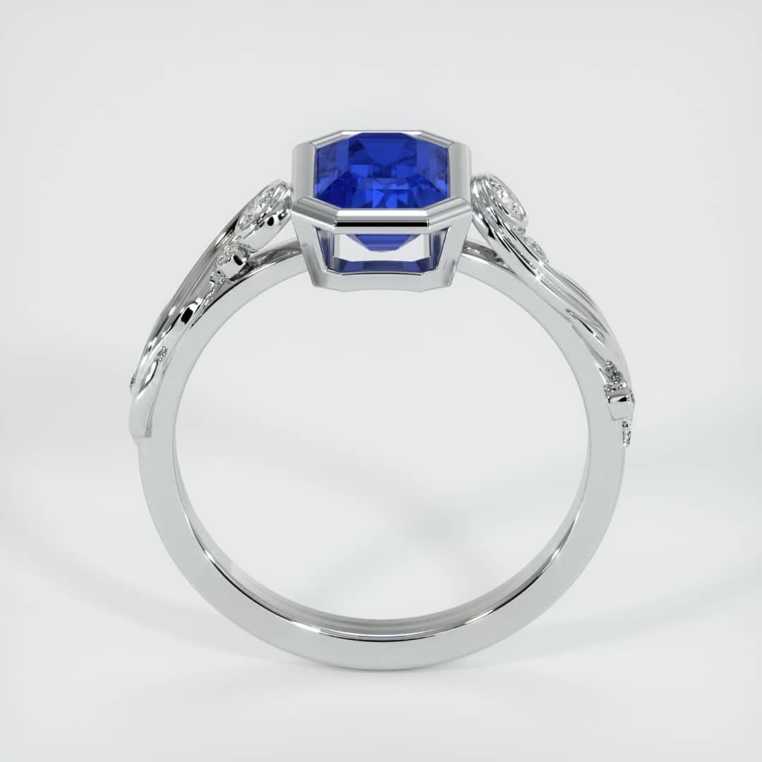 2.8Ct Blue Emerald Cut Bezel Set Ring For Her | Birthday Gift Ring For Sister | Statement Ring For Women | Timeless Design