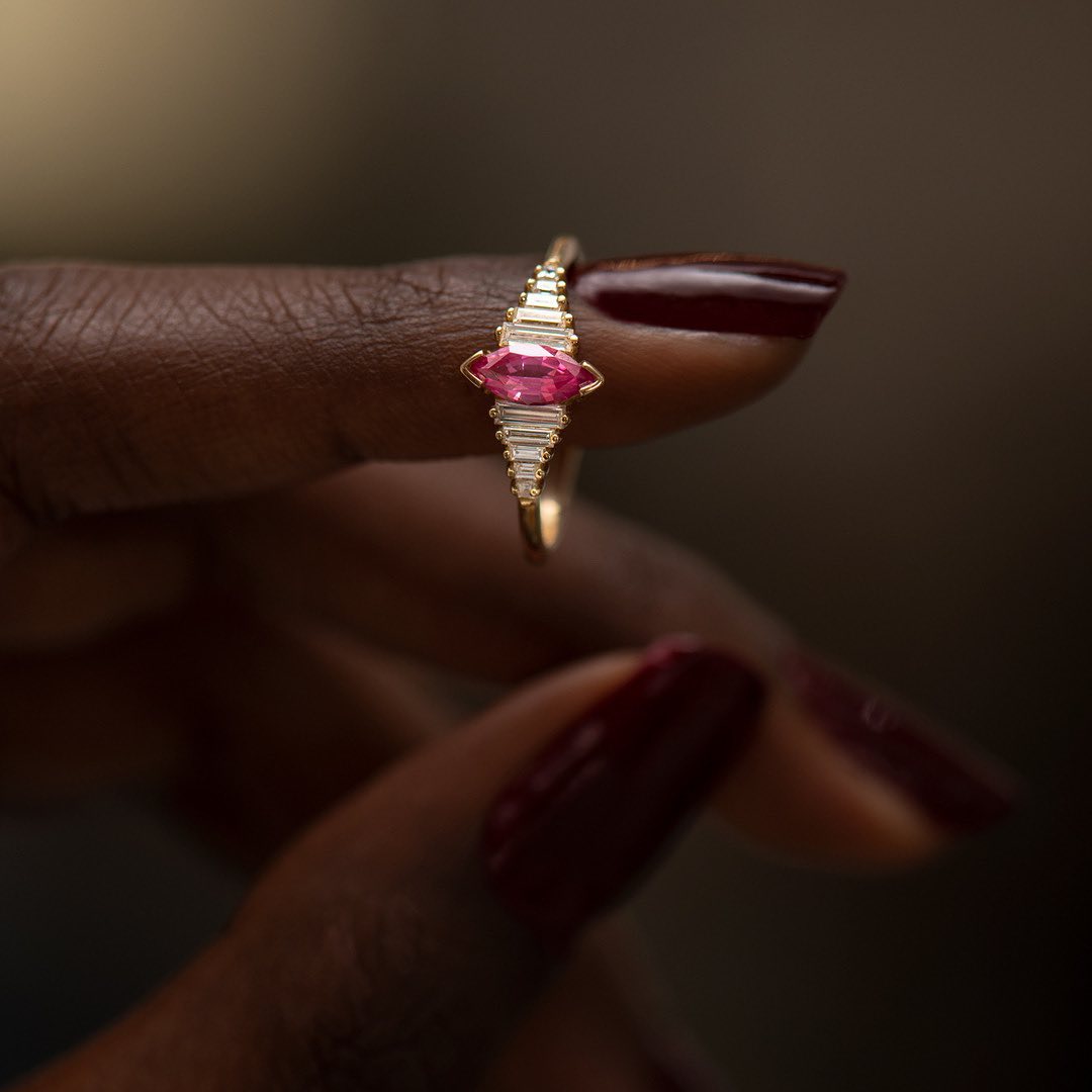 1.8Ct Pink Marquise Cut Prong Ring | Promise Ring For Her | Unique Ring | Trendy Ring