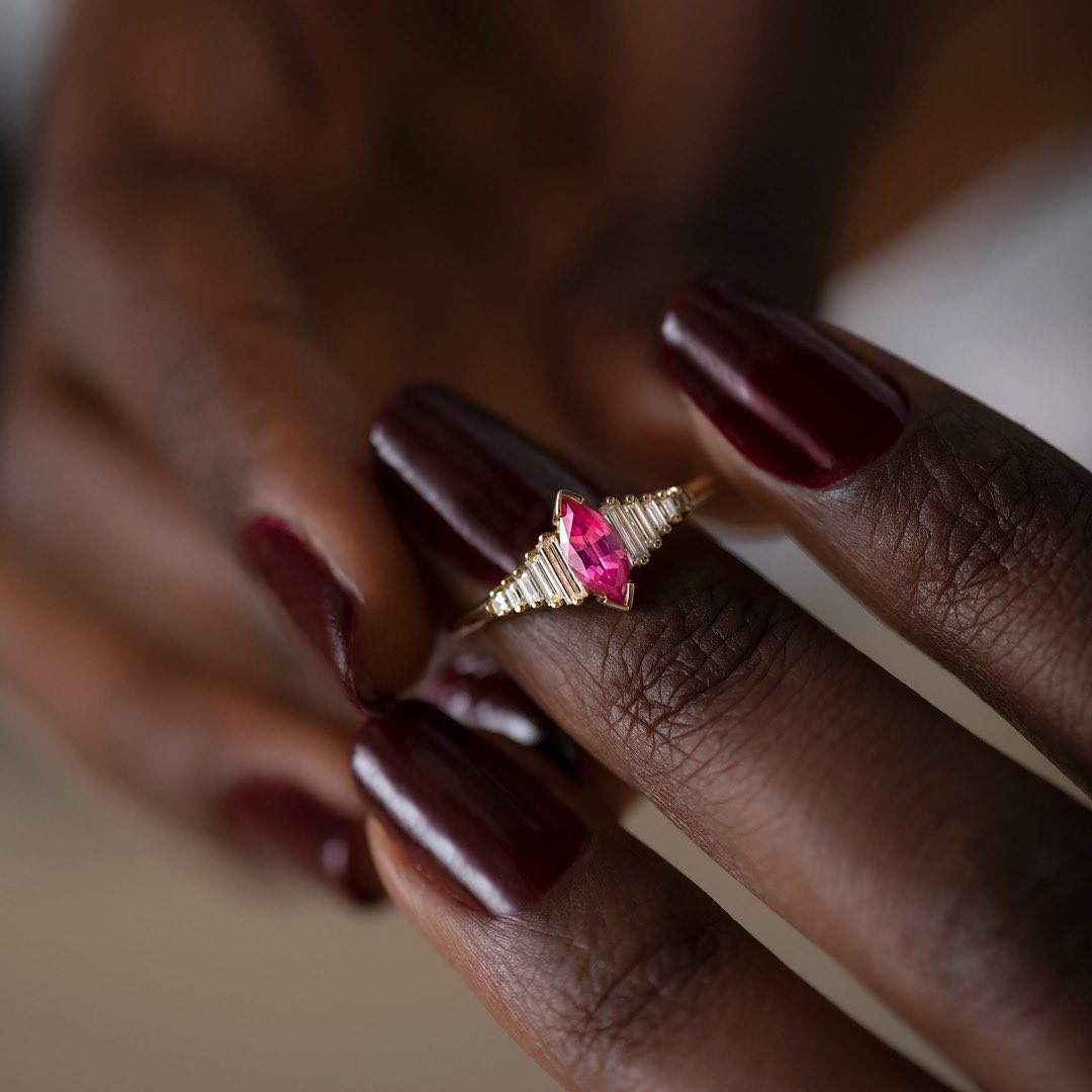 1.8Ct Pink Marquise Cut Prong Ring | Promise Ring For Her | Unique Ring | Trendy Ring