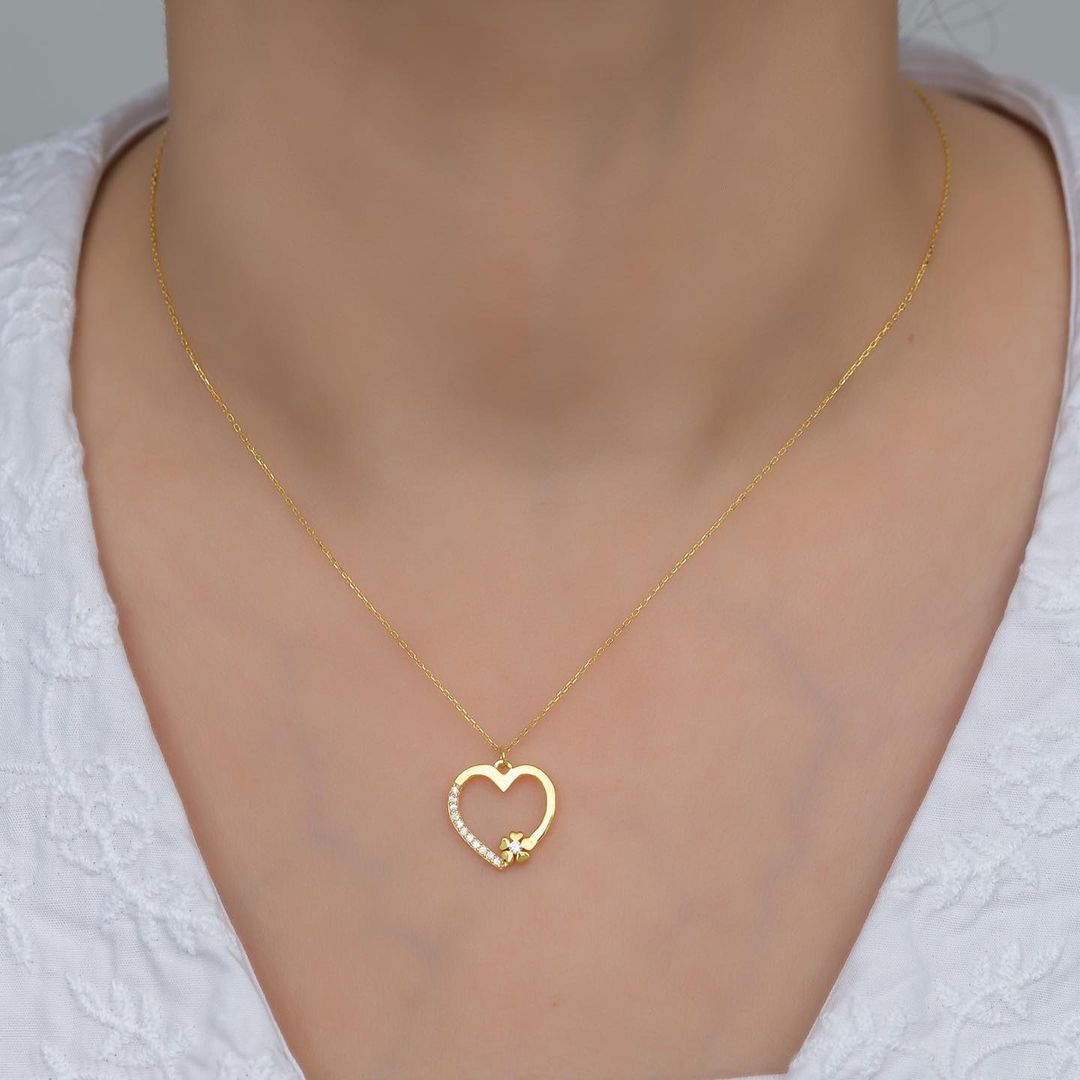 Heart Shape 1.50Ct White Round Cut Pave Pendant | Anniversary Gift Pendant For Wife | Lovable Pendant | Jewelry Collection