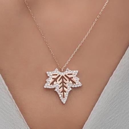 Leaf Shape 2.20Ct White Round Cut Pave Pendant | Anniversary Gift Pendant | Timeless Design | Jewelry Collection