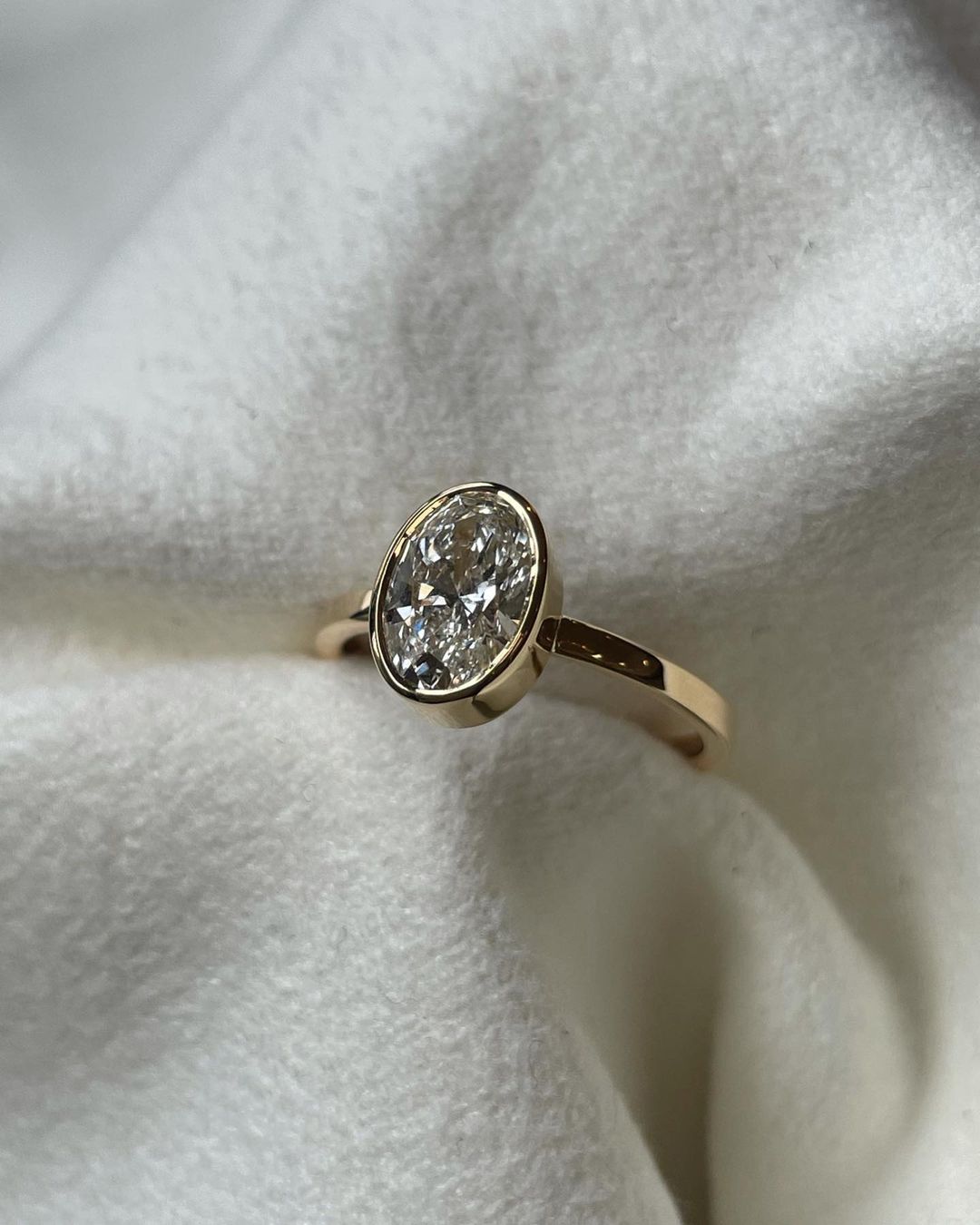 2.77Ct White Oval Cut Bezel Ring | Delicate Solo Diamond Ring | Daily Wear Ring