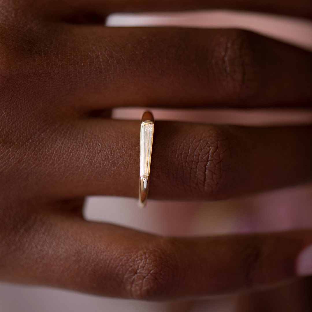 1.2Ct White Tapered Baguette Cut Bar And Tension Ring | Statement Ring | Gift For Her | Promise Ring