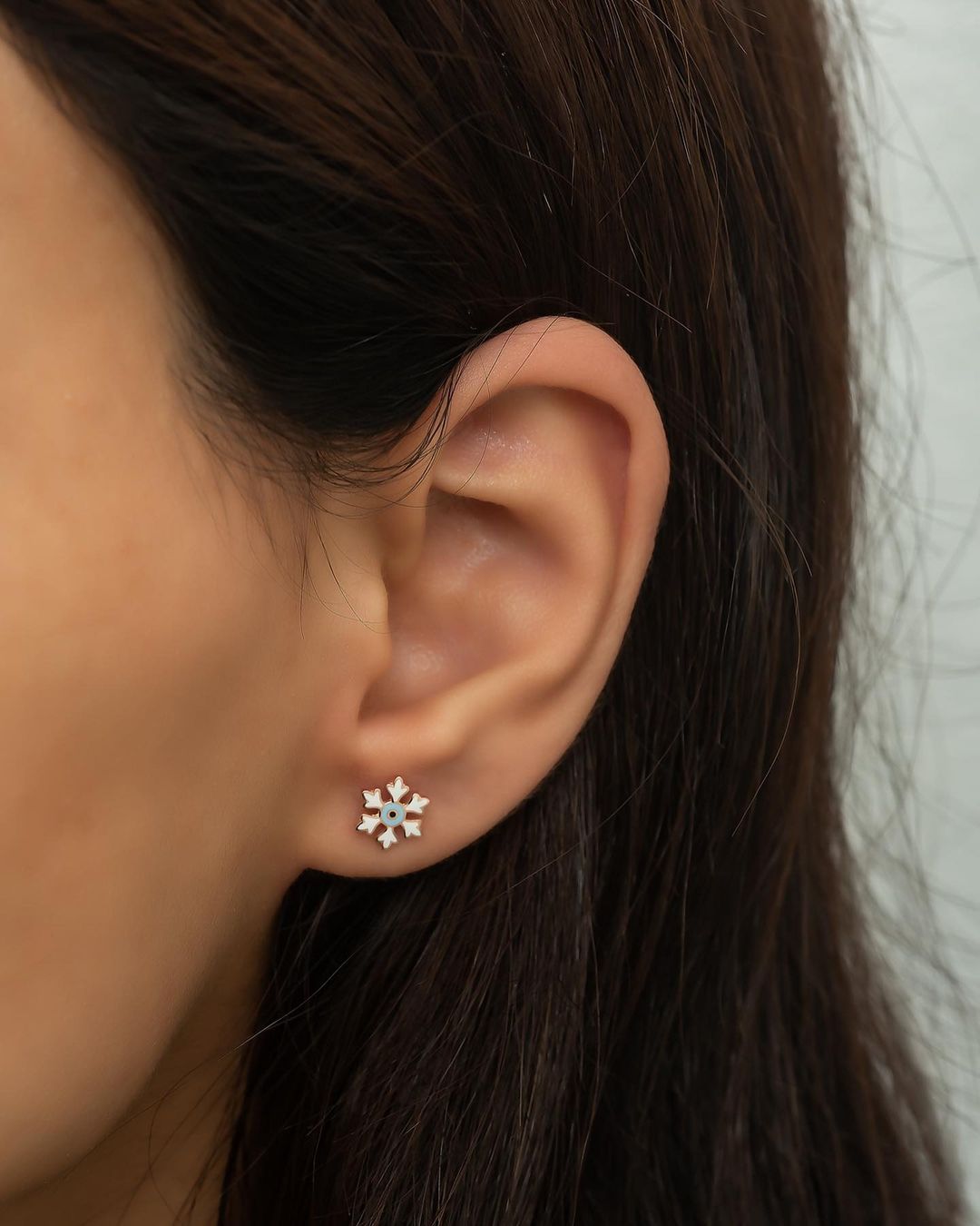 White And Blue Enameled Snowflake Earring | Girls Gift Earring | Stylish Earring For Teenage Girl