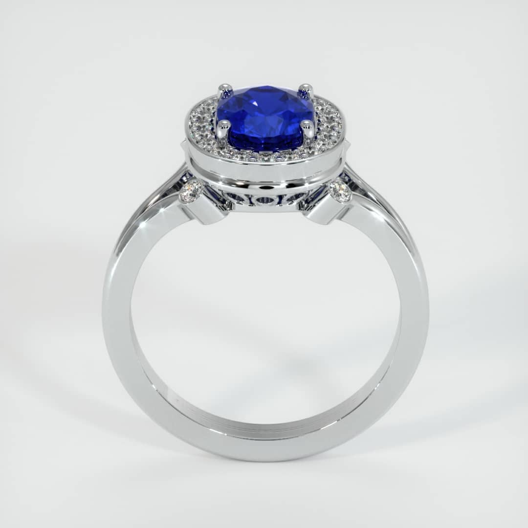 2.8Ct Blue Oval Cut Halo Ring For Her | Split Shank Ring | Birthstone Ring For Women | Bridesmaid Gift Ring