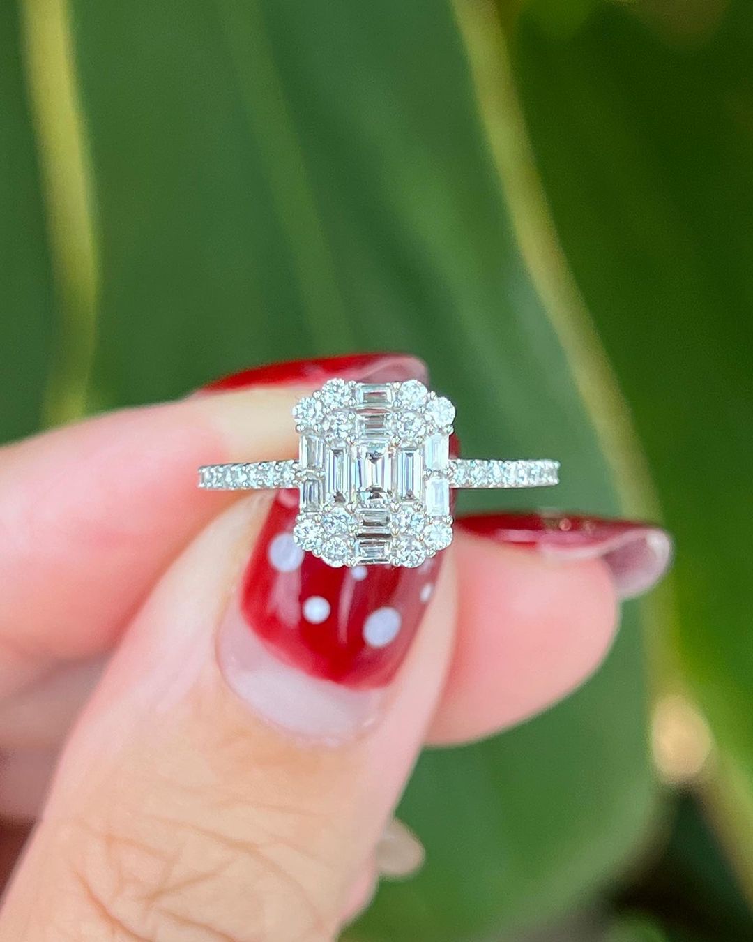 1.2Ct White Baguette Cut Cluster Ring | Anniversary Gift Ring For Wife | Jewelry Collection | Fashionable Ring