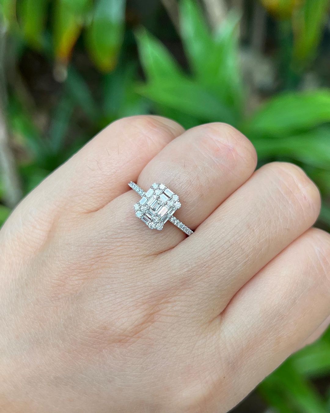 1.2Ct White Baguette Cut Cluster Ring | Anniversary Gift Ring For Wife | Jewelry Collection | Fashionable Ring