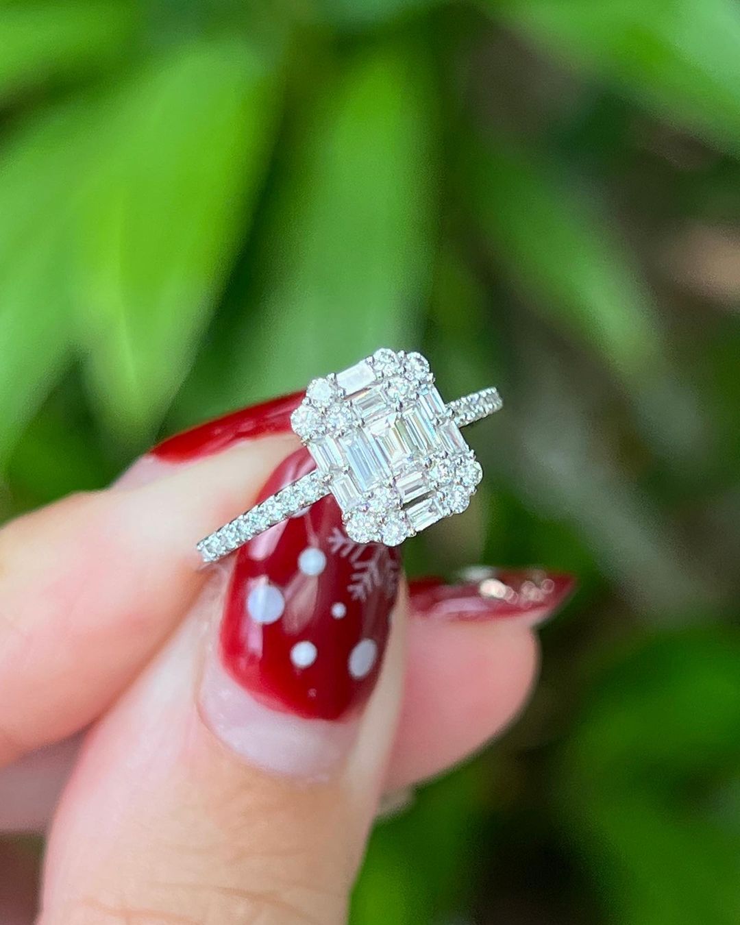 1.2Ct White Baguette Cut Cluster Ring | Anniversary Gift Ring For Wife | Jewelry Collection | Fashionable Ring