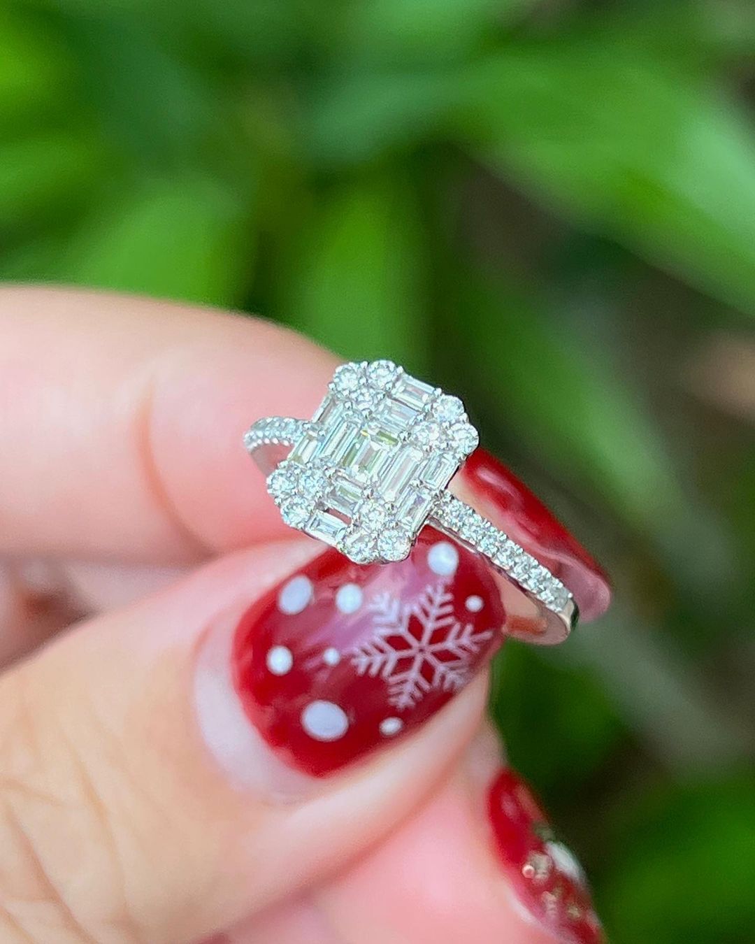 1.2Ct White Baguette Cut Cluster Ring | Anniversary Gift Ring For Wife | Jewelry Collection | Fashionable Ring