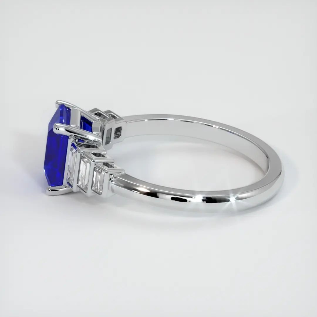 2.6Ct Blue Emerald Cut Solitaire With Accents Ring | Anniversary Gift Ring For Wife | Bridesmaid Gift Ring | Thank You Gift Ring