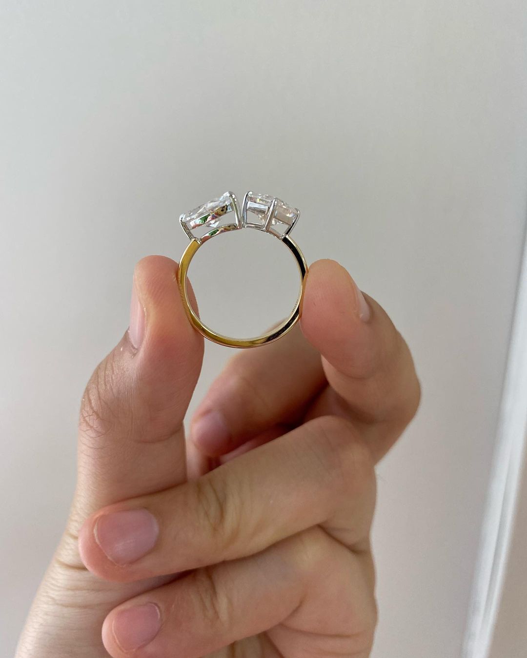 2.88Ct White Asscher And Marquise Cut Two Stone Ring | Toi Et Moi Ring For Women | Perfect Gift Ring For Fiancée