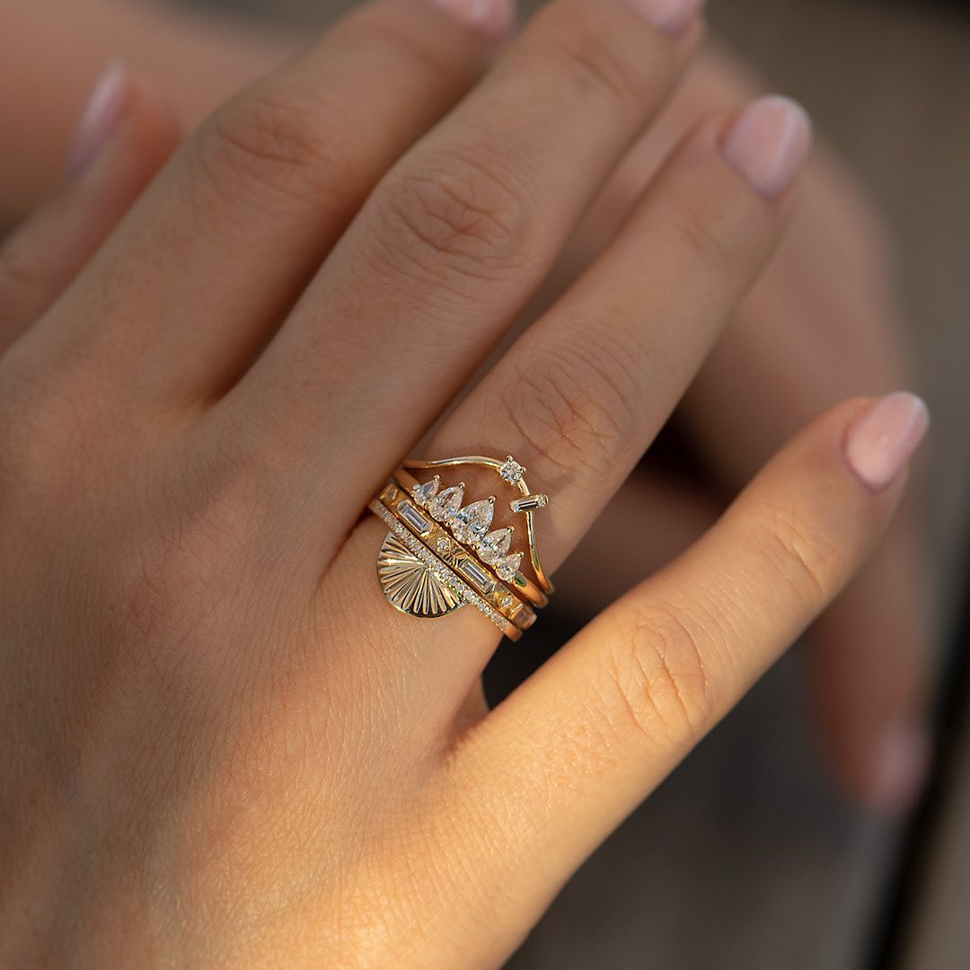 2.8Ct White Pear Cut Prong Ring Set | Wedding Ring Set For Bridal | Four Band Ring Set | Elegant Design Ring Set