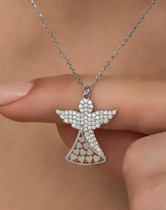 Angel Heart Shape 2.77Ct White Round Cut Cluster Pendant | Birthday Gift For Women | Surprise Gift For Her | Daily Wear Pendant