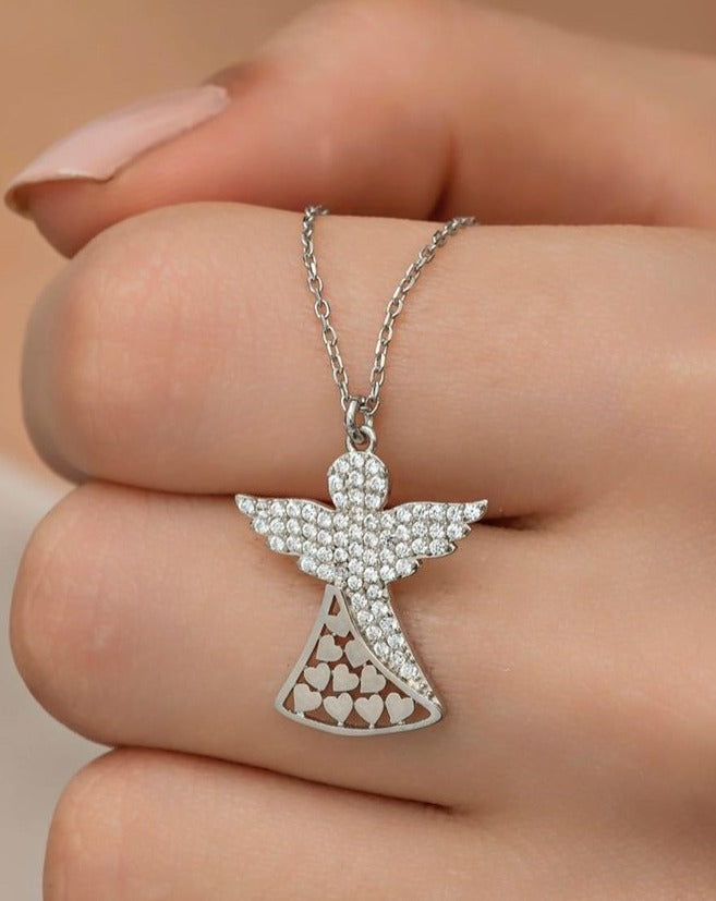Angel Heart Shape 2.77Ct White Round Cut Cluster Pendant | Birthday Gift For Women | Surprise Gift For Her | Daily Wear Pendant