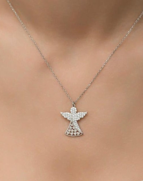 Angel Heart Shape 2.77Ct White Round Cut Cluster Pendant | Birthday Gift For Women | Surprise Gift For Her | Daily Wear Pendant