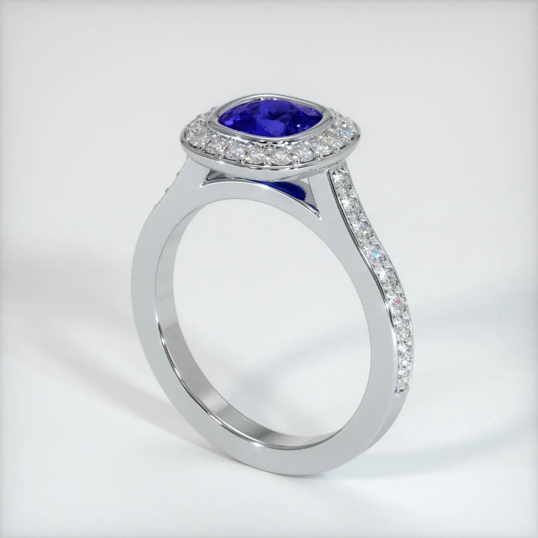 2.6Ct Blue Cushion Cut Bezel Set Ring For Her | Birthstone Gift Ring For Women | Customize Gift Ring | Women Jewelry Collection