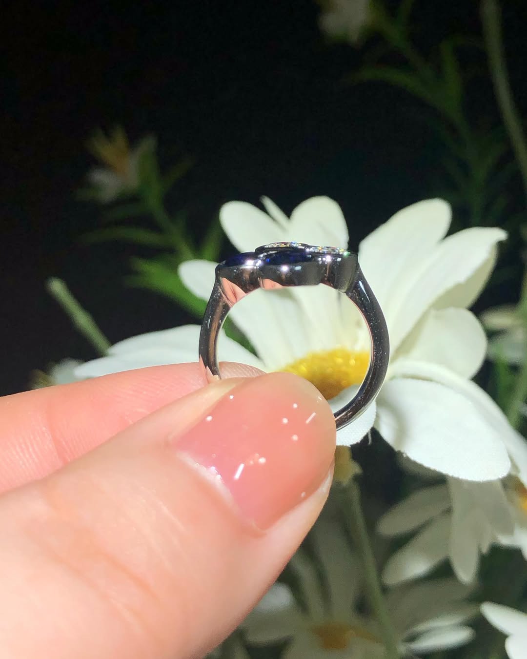 2.77Ct White & Blue Round Cut Bezel Ring | Party Wear Ring For Women | Modern Designe Ring | Jewelry Collection