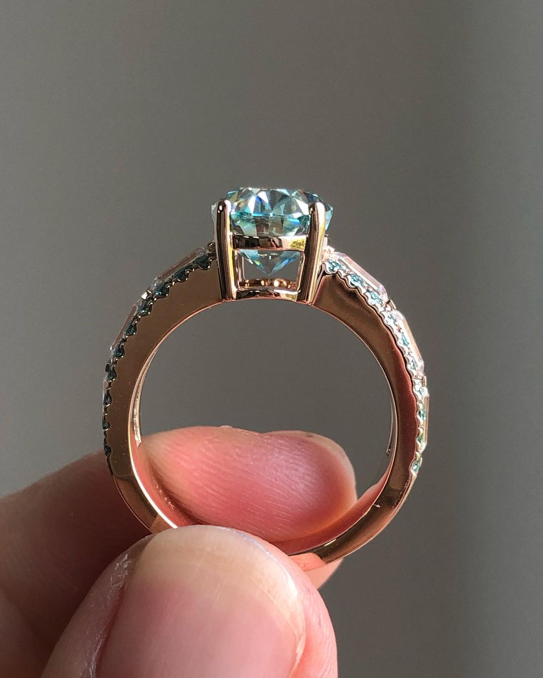 3.10Ct Green Blue Oval Cut Moissanite Solitaire Ring | Customize Ring | Best Wedding Ring For Bridal