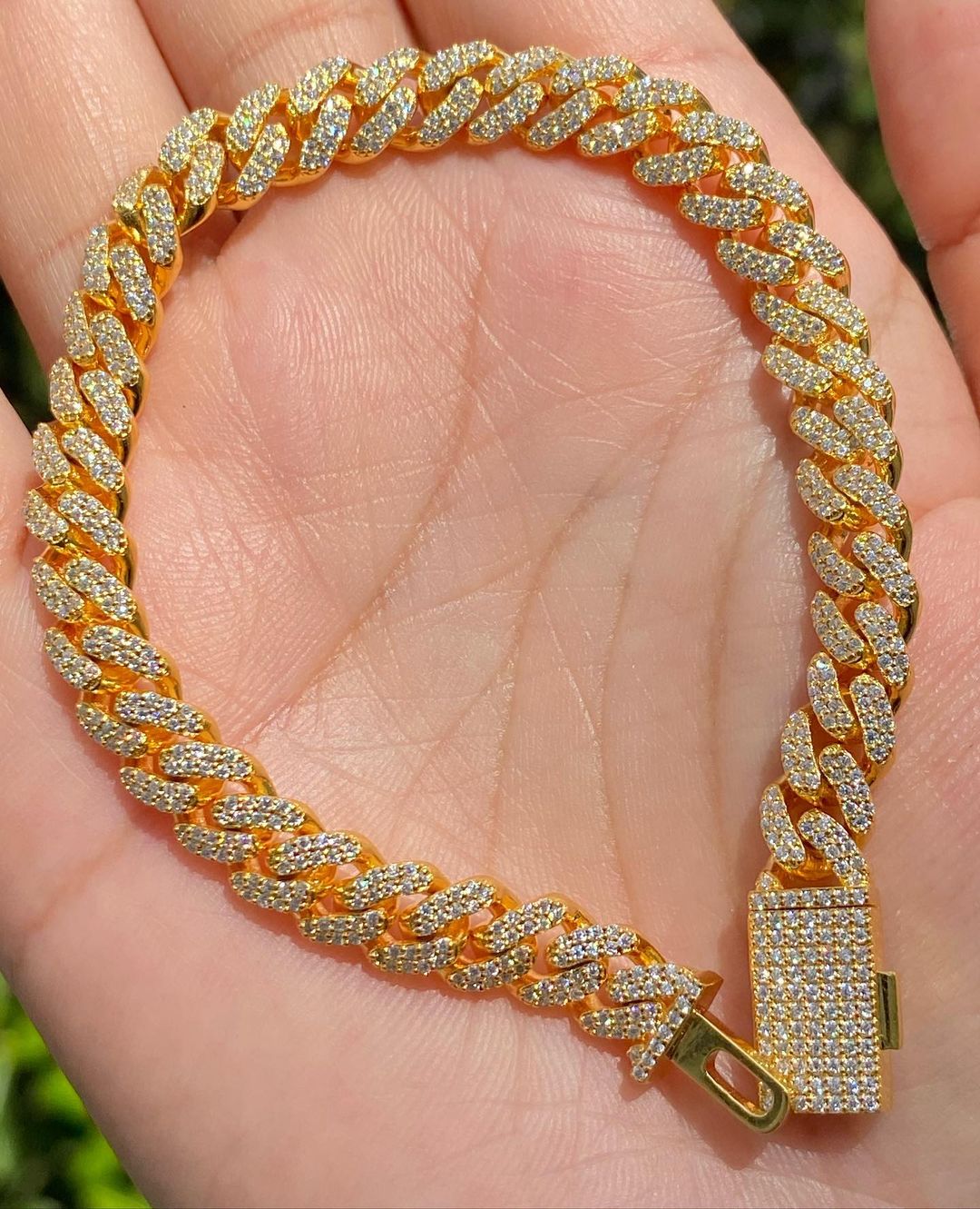 White Round Brilliant Cut Signity Diamond Prong Set Bracelet | Cuban Chain Bracelet For Men And Women | Wedding Gift Bracelet