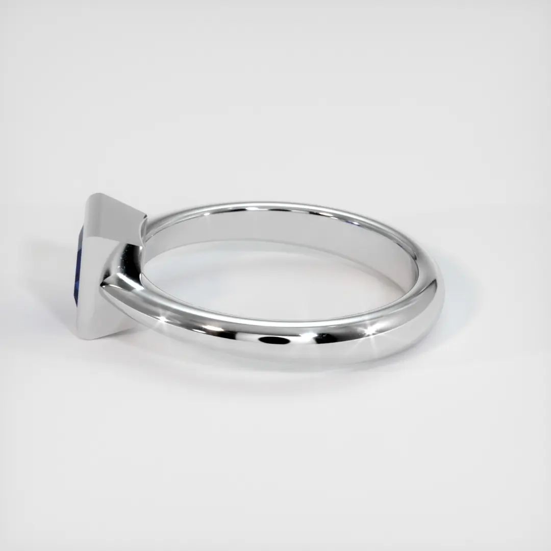 2.2Ct Blue Princess Cut Bezel Set Ring For Her | Birthstone Ring For Women | Statement Ring | Simple Design Ring