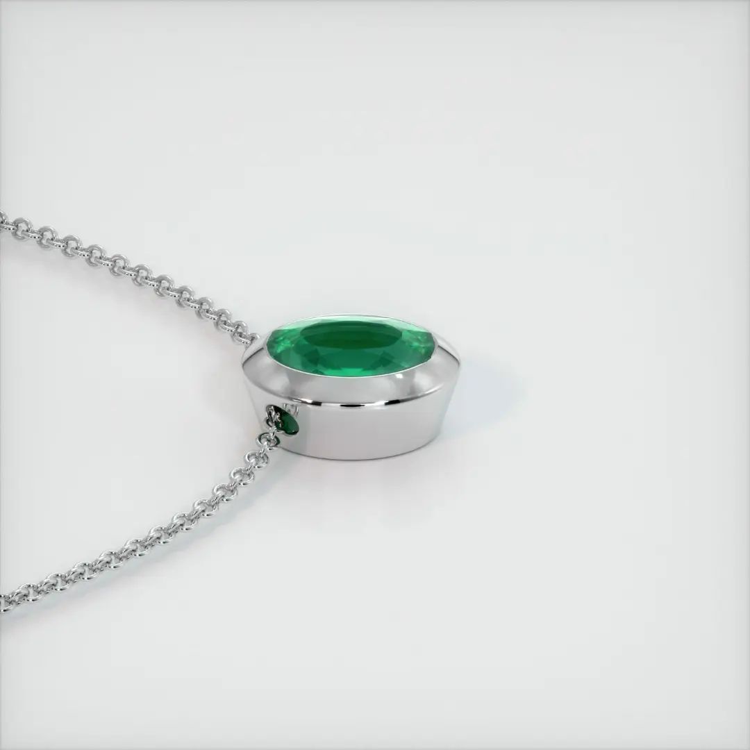 2.88Ct Green Oval Cut Bezel Pendant | Daily Wear Pendant | Birthstone Pendant For Women | Timeless Design
