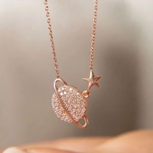 Earth Star Shape 2.85Ct White Round Cut Cluster Pendant | Surprise Gift Pendant | Designer Pendant For Her | Women Jewelry | Stunning Pendant