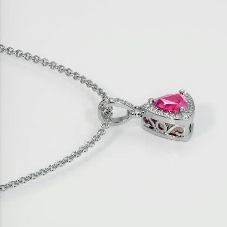 2.50Ct Pink Trillion Cut Halo Pendant | Engagement Gift Pendant For Her | Birthstone Pendant For Women | Fashion Jewelry