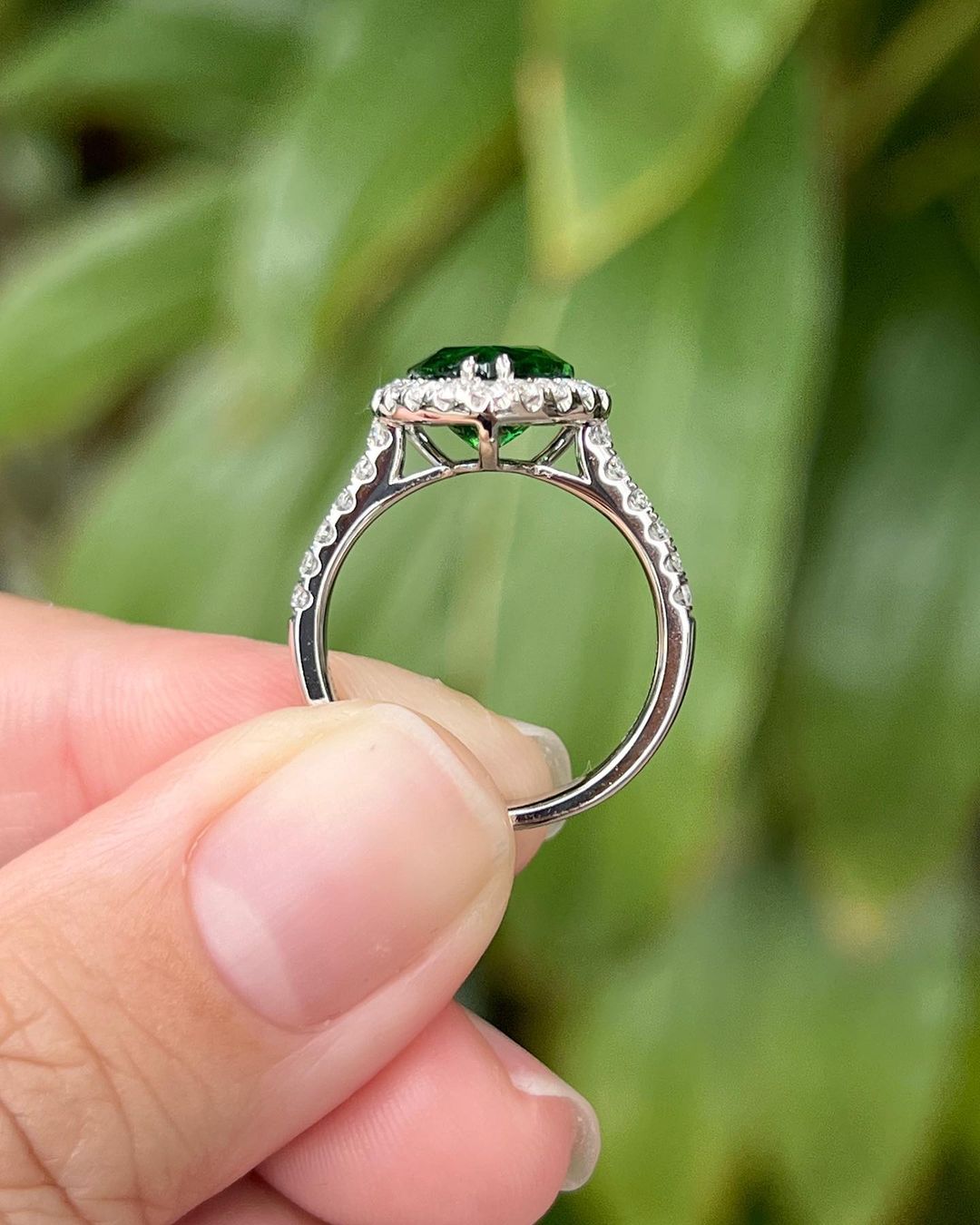 2.8Ct Green Heart Cut Halo Ring | Anniversary Promise Ring For Wife | Lovable Ring For Her | Designer Ring
