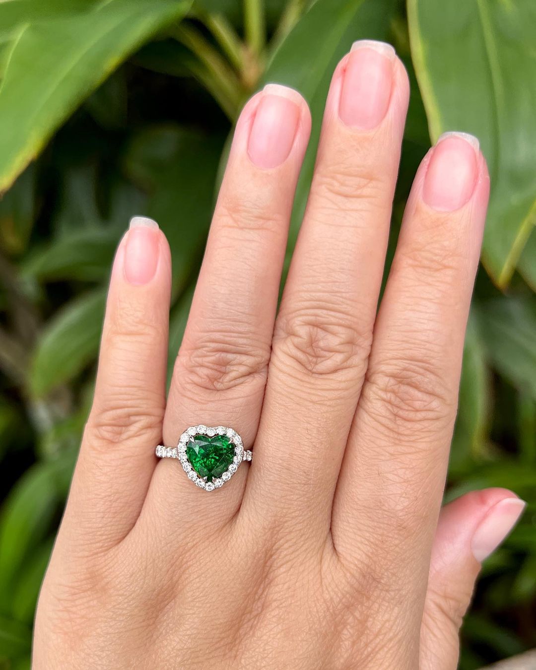 2.8Ct Green Heart Cut Halo Ring | Anniversary Promise Ring For Wife | Lovable Ring For Her | Designer Ring