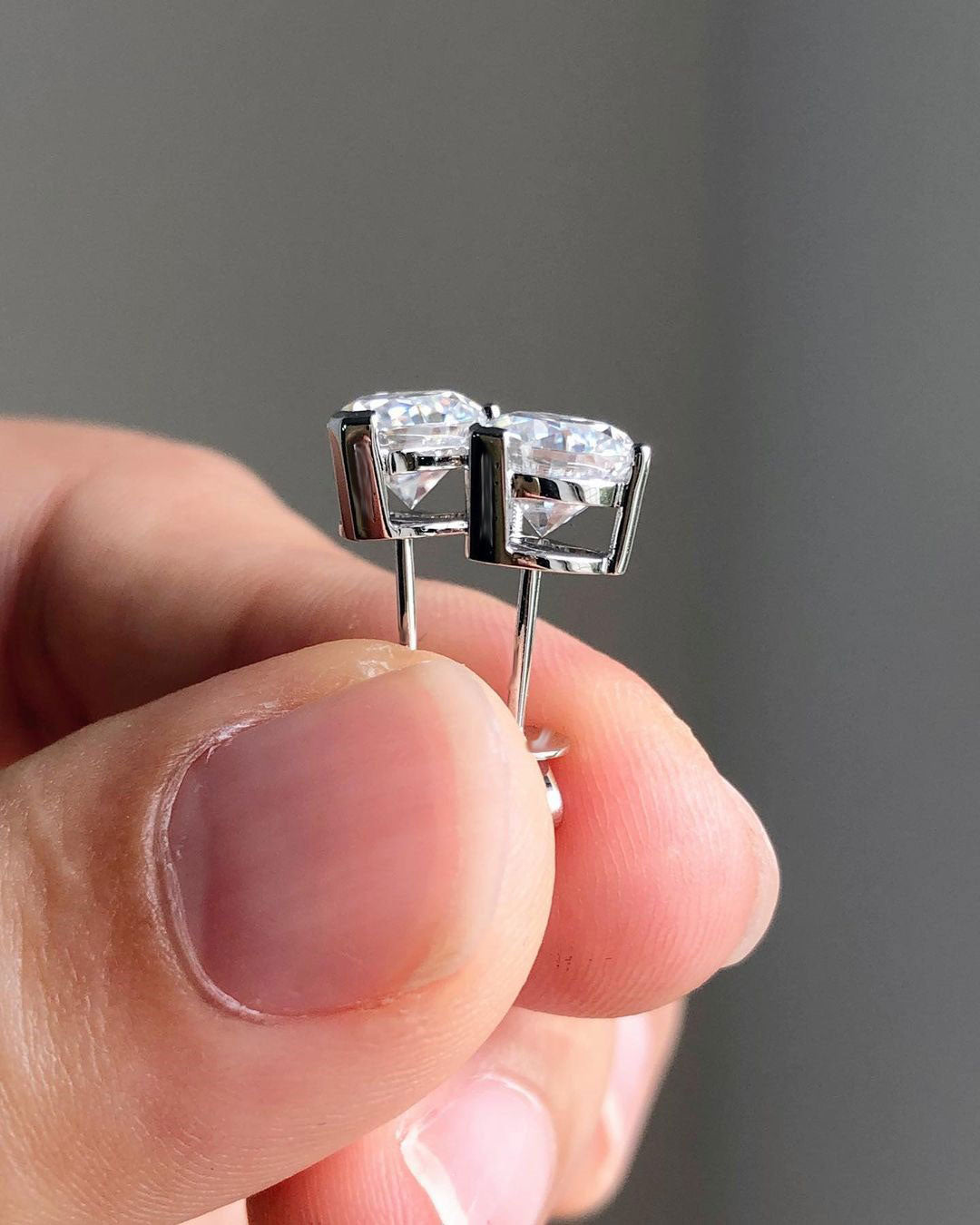 White Heart Cut Cubic Zirconia Solitaire Stud Earring For Her | Stylish Engagement Gift Earring For Love | Valentine's Gift Earring
