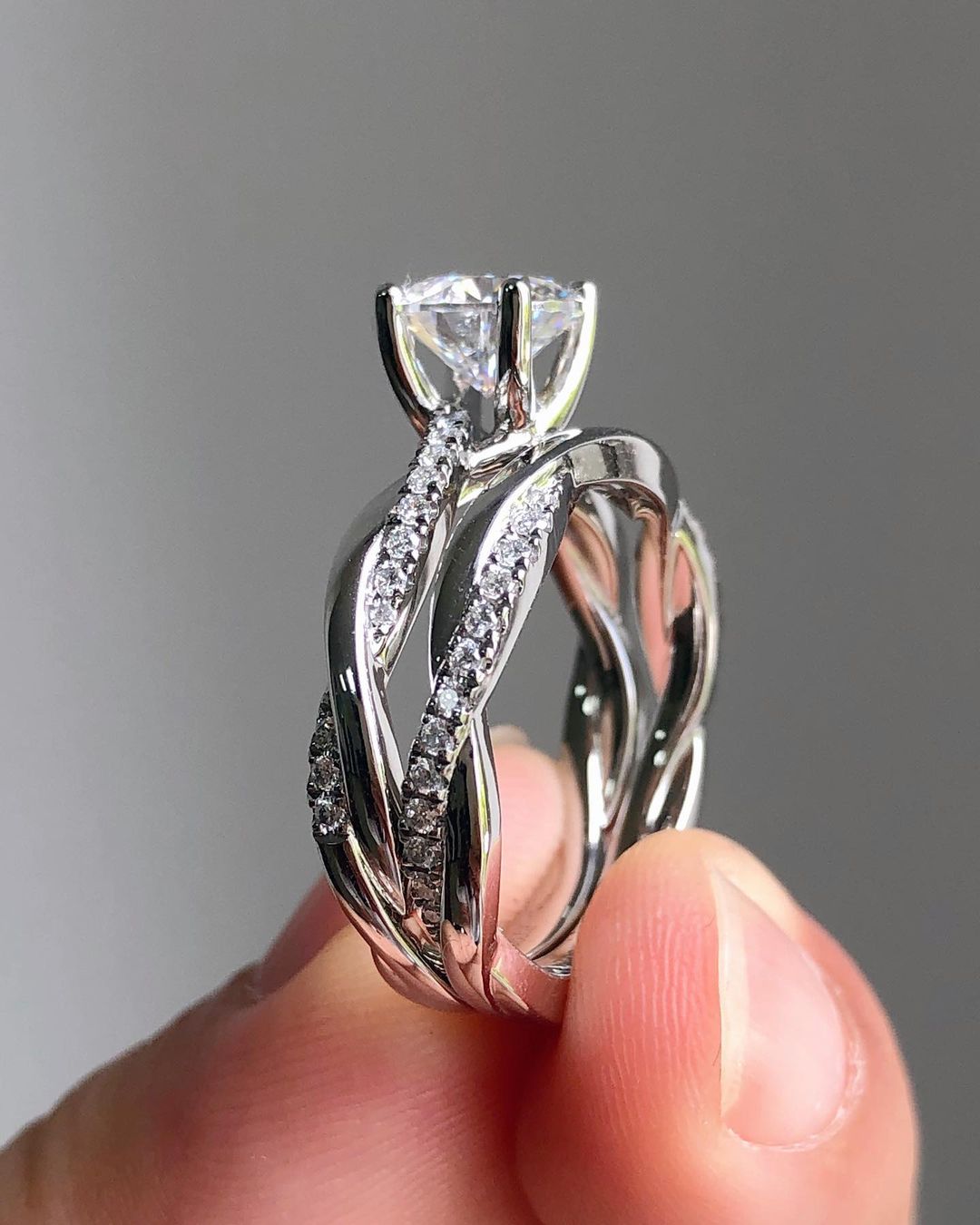 2.77Ct Round Cut Infinity Solitaire Ring Set | Anniversary Gift Ring Set | Fashion Jewelry