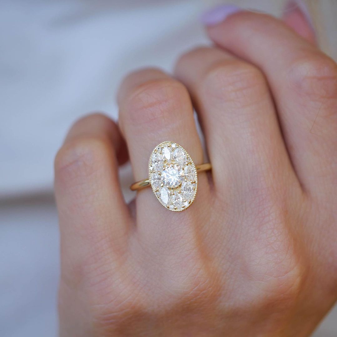 2.5CT White Round Cut Cluster Ring | Bridal Wedding Ring | Timeless Design For Women | Fancy Ring