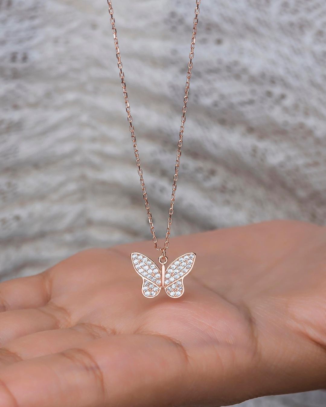 Butterfly Shape 2.80Ct White Round Cut Cluster Pendant | Daily Wear Pendant For Her | Stylish Pendant For Women | Fashion Jewelry |