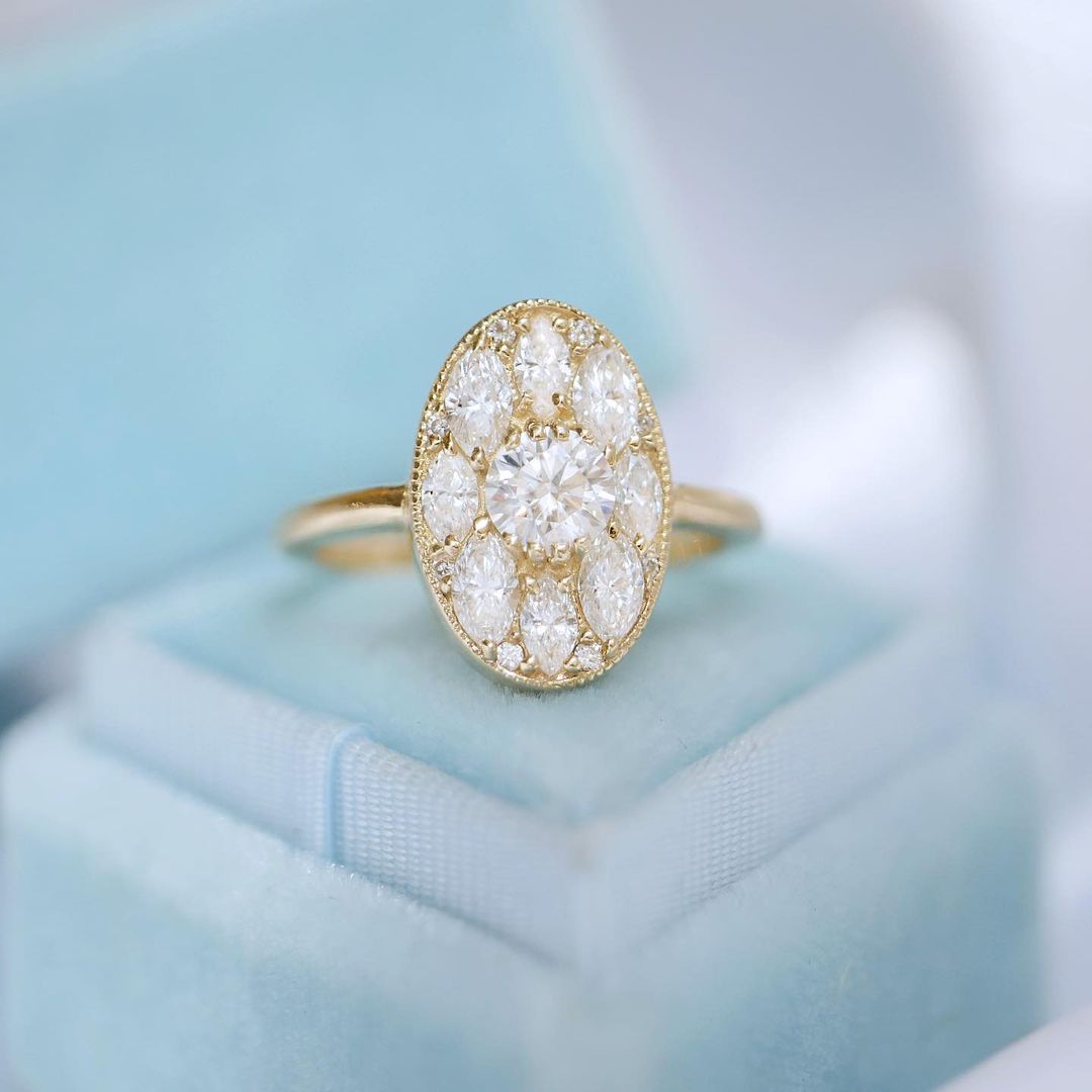 2.5CT White Round Cut Cluster Ring | Bridal Wedding Ring | Timeless Design For Women | Fancy Ring