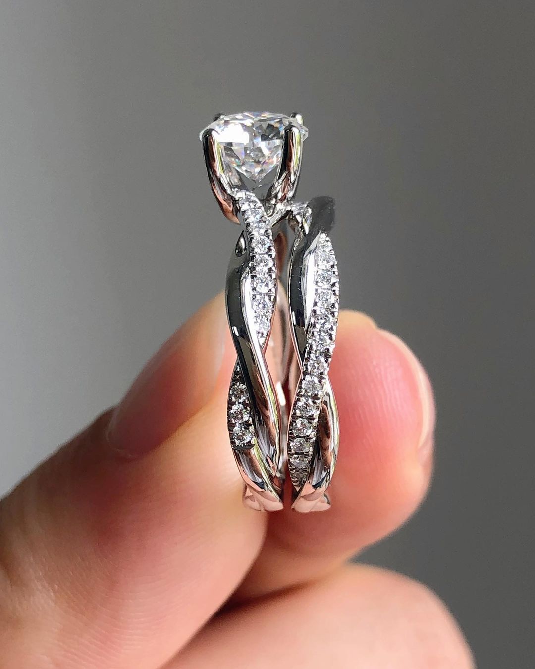 2.77Ct Round Cut Infinity Solitaire Ring Set | Anniversary Gift Ring Set | Fashion Jewelry