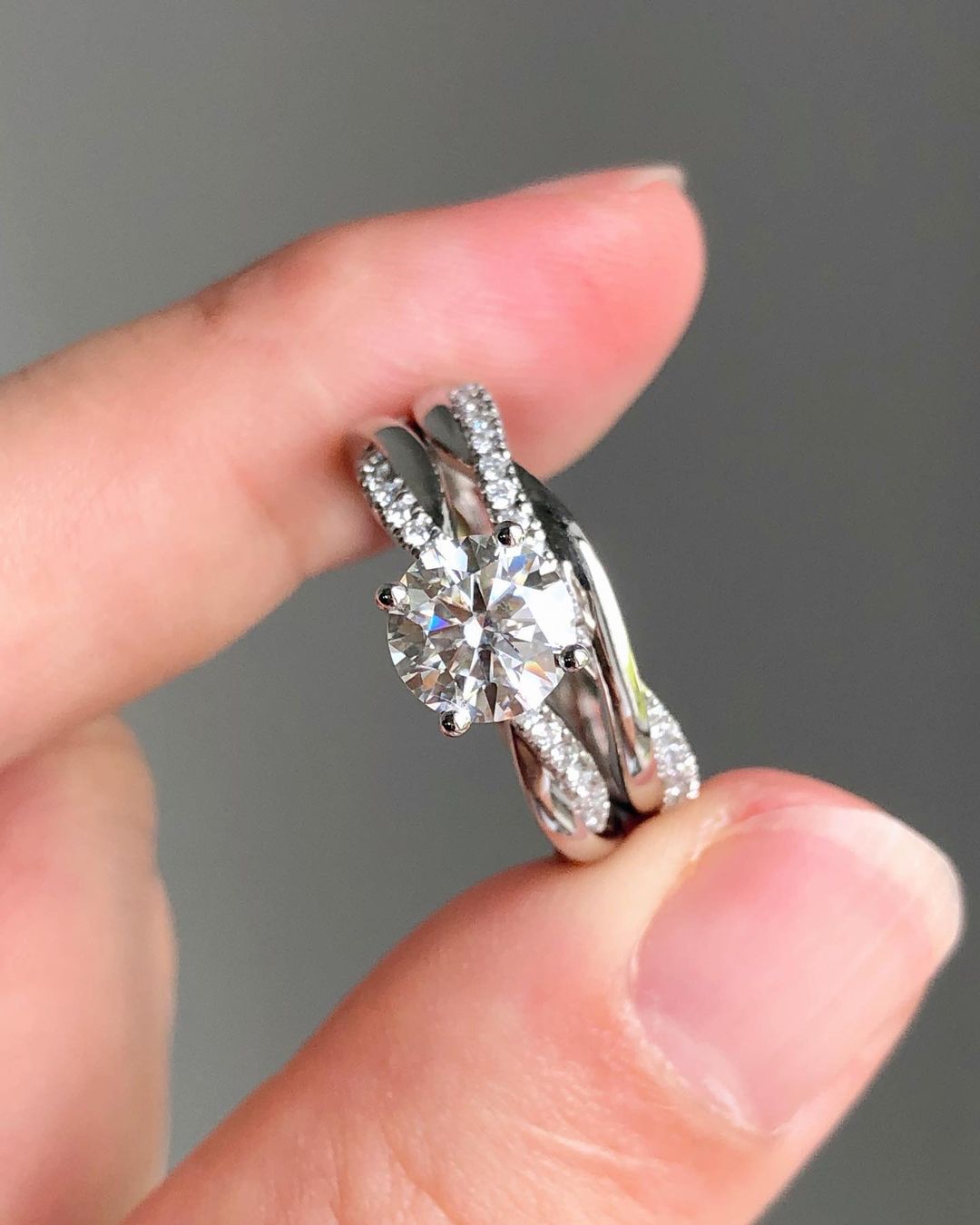 2.77Ct Round Cut Infinity Solitaire Ring Set | Anniversary Gift Ring Set | Fashion Jewelry