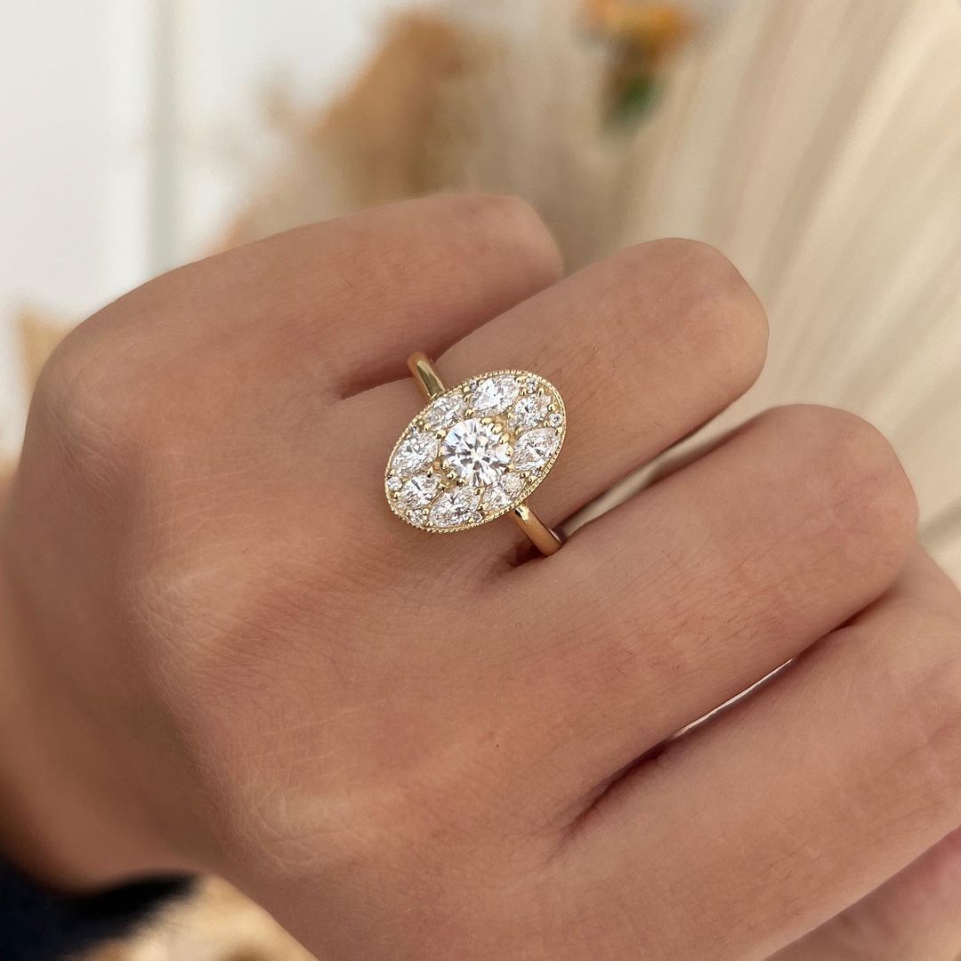 2.5CT White Round Cut Cluster Ring | Bridal Wedding Ring | Timeless Design For Women | Fancy Ring