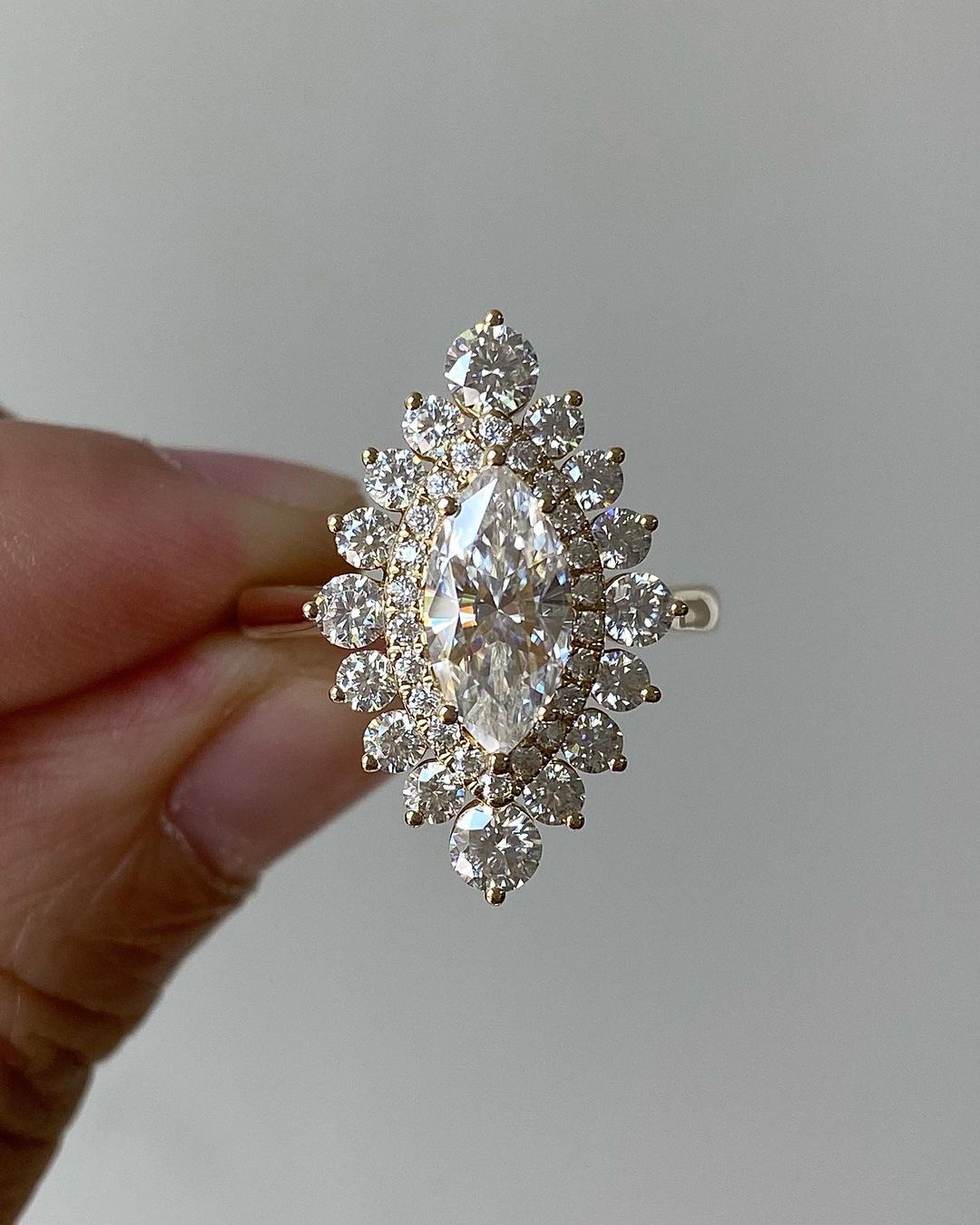 3.10Ct White Marquise Cut Double Halo Ring | Bridal Jewelry Collection | Gorgeous Ring For Women | Timeless Design