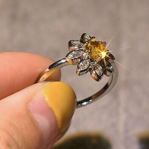2.55Ct Canary Yellow Round Cut Halo Ring | Wedding Ring For Bridal | Bride To Be