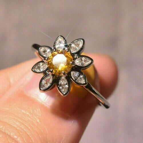 2.55Ct Canary Yellow Round Cut Halo Ring | Wedding Ring For Bridal | Bride To Be
