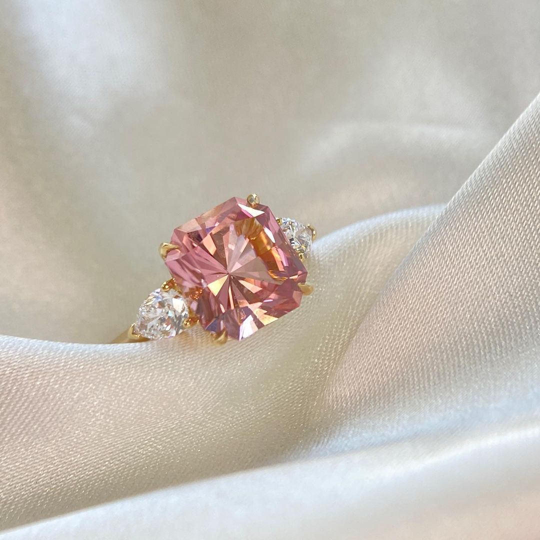 2.88Ct Pink Cushion Cut Solitaire Ring | Anniversary Gift Ring For Wife | Special Occasion