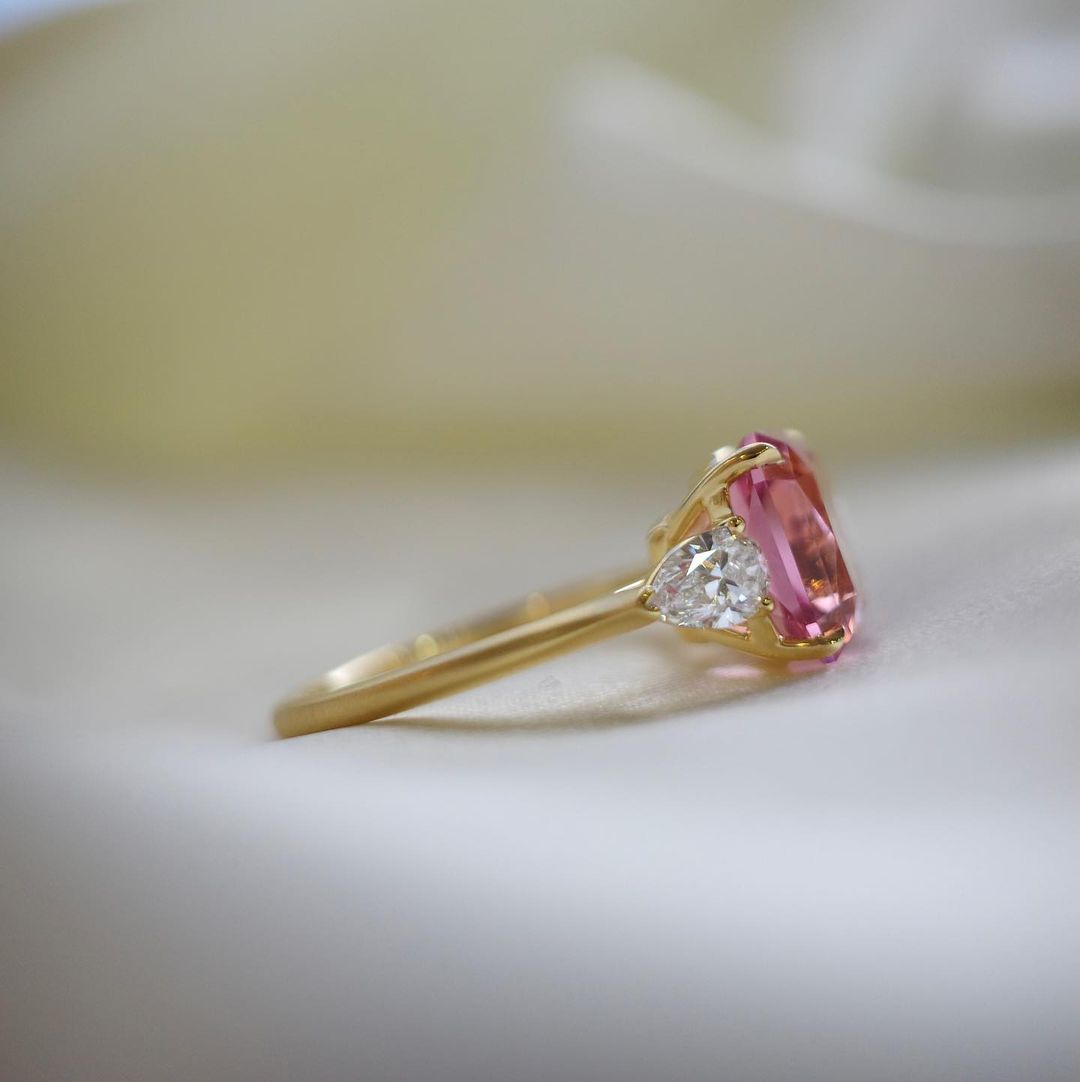 2.88Ct Pink Cushion Cut Solitaire Ring | Anniversary Gift Ring For Wife | Special Occasion